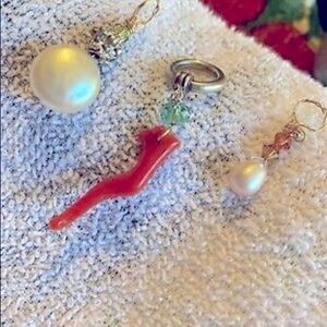 Pearl and red coral genuine pendants hand made in key west Fl